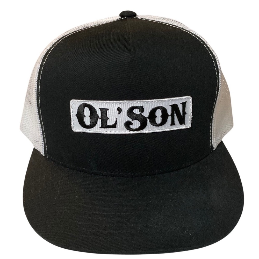 Ol' Son Dale Brisby Yupoong Trucker Hat Black White Snapback Mesh Cap Western
